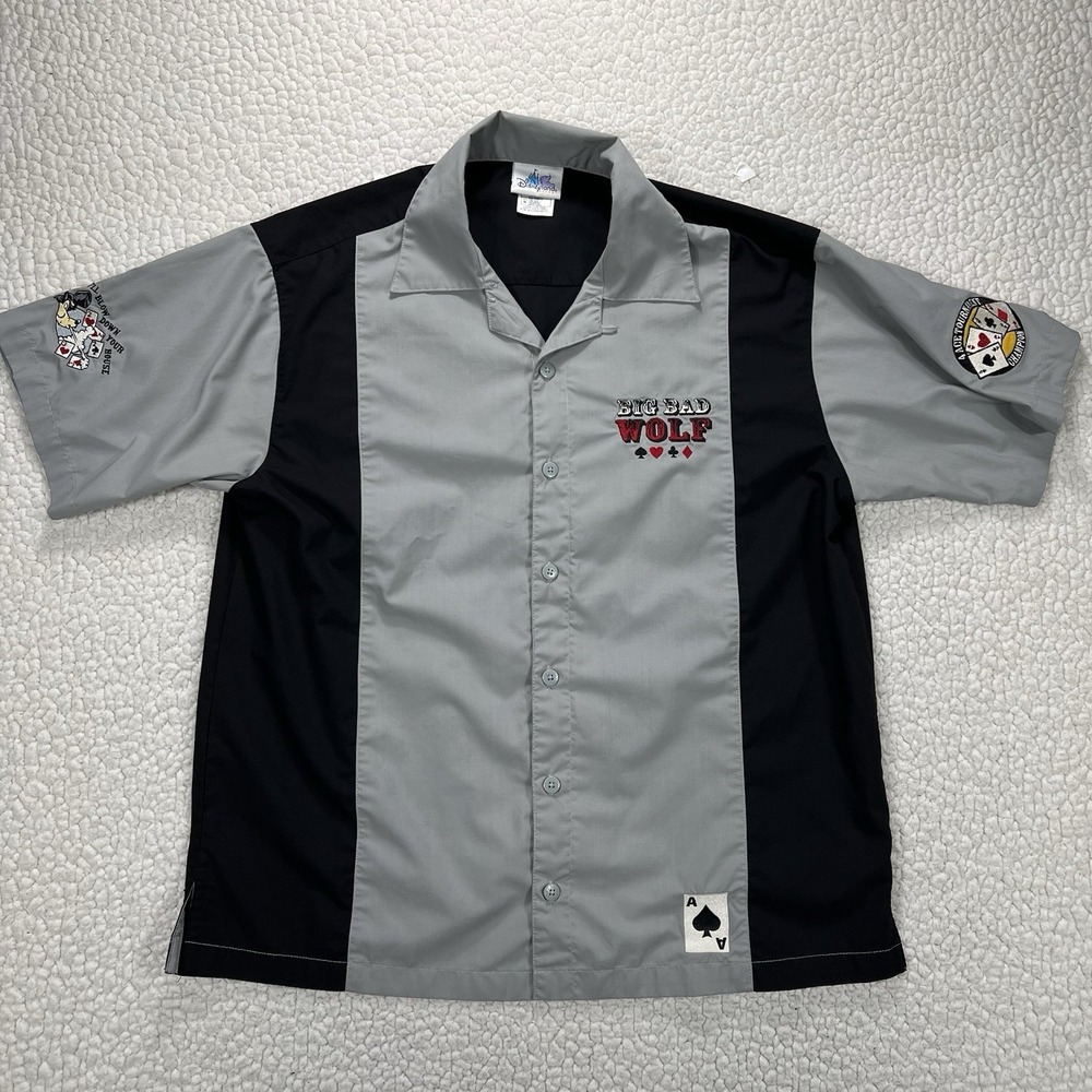 VTG Disneyland Resort Big Bad Wolf Shirt Men's M Poker Club Bowling Vegas Retro